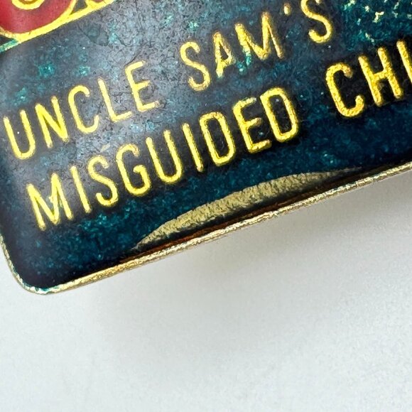 U.S.M.C. Uncle Sams Misguided Children Enamel Lapel Pin Rubber Clutch Back Vtg - Picture 4 of 9